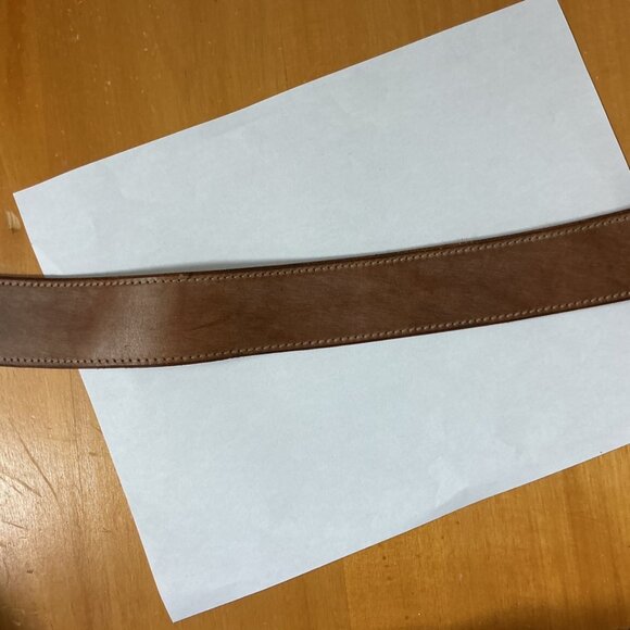 Vintage 80s Banana Republic Save The Tiger Brown Leather Tooth Toggle Belt 30 - Picture 3 of 5